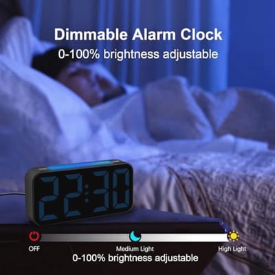 Digitale Wecker voor Slaapkamers met Groot Display en Nachtlampje - Dubbel Alarm en Sluimerfunctie