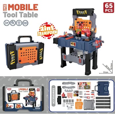 Grote 2-in-1 Kinder Gereedschapswerkbank Set met Zaag Schroef Verstek Speel Constructie Werkbank Speelgoed Educatief Speelgoed voor Jongens & Meisjes gray