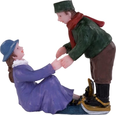 Dickensville Kerstfiguur Op Het Ijs Gevallen 5 X 2 Cm