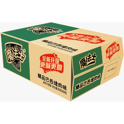 Huafeng Magic Chef Premium Braziliaanse BBQ-smaak Krokante Noedels 35 g * 30 (Volle Doos)