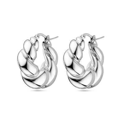 Zilver Gerhodineerd Oorringen Gedraaid 1339131