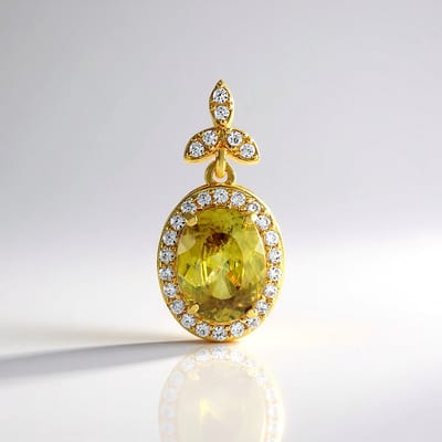 Cavill - Zilveren Hanger 925 Sterling Zilver - Sfeen 1,77 ct Ovaal Briljant uit Madagaskar - Pavé Zirkonia's - Exclusief Zilveren Sieraad