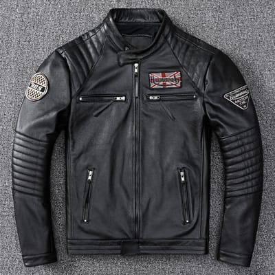 Bovenlaag Koeienhuid Leer Leren Jas Heren Motorkleding Slanke Korte Sectie Jeugd Leren Jas Jas XXL