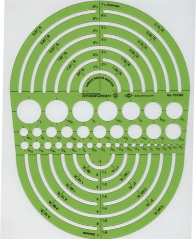 Circle Radius Master Sjabloon # TD1202 - Scale 3/64" - 7½"