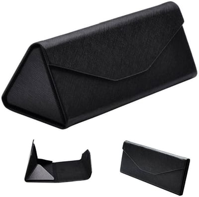 Fako Bijoux® - Brillenkoker - Opvouwbaar - Driehoek - 16x7x6.5cm - Zwart