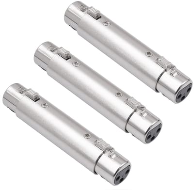 XLR Gender Changer - Adapter Koppelaar - Audio Verbindingen - Zinklegering Behuizing - 3 Stuks - Zilver