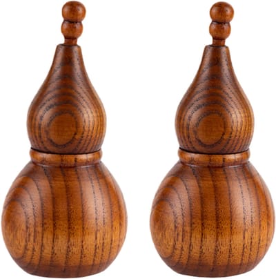 2 stuks - Pompoenvormige tandenstokerhouder - Draagbare tandenstokerhouder - Tandenstokerdoos voor thuis/restaurant - Geschikt voor circa 50 tandenstokers - 12 x 5,8 cm - Bruin