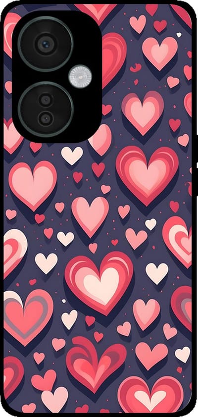 Smartphonica Telefoonhoesje Geschikt voor OnePlus Nord CE 3 met Hartjes Opdruk - TPU Backcover Case With Heart Design geschikt voor OnePlus Nord CE 3