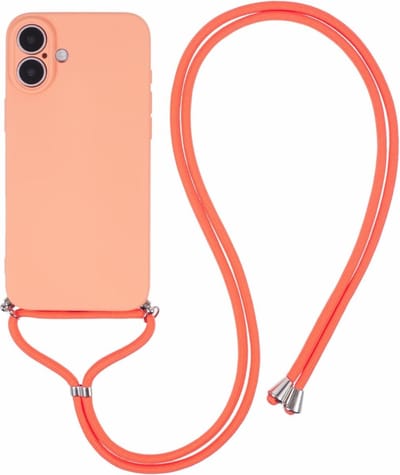 Coverup Hoesje - Geschikt voor iPhone 16 Hoesje - Coverup Colour TPU Back Cover met Koord - Peach