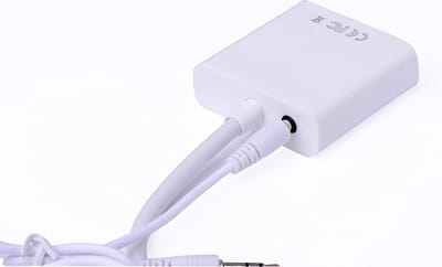 1080P HDMI Male naar VGA Female Video HDTV Converter Adapter met audiokabel - wit