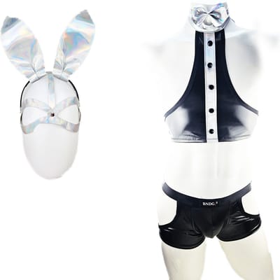 BNDGx® Sexy Cosplay Rollenspel kleding - Onesize - outfit heren bunny zwart wit set konijn