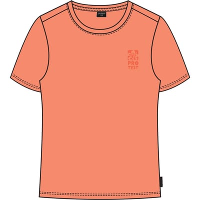 Protest PRTHoldy - T-shirt Dames - Korte mouwen - Ronde hals - Loose fit - Oranje