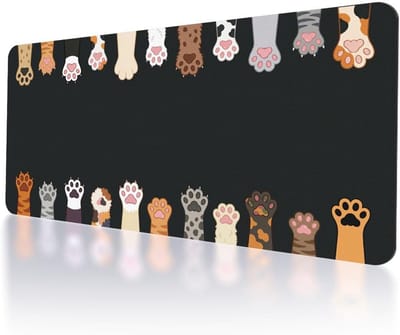 Bureauonderlegger voor toetsenbord en muis met antislip basis, 40 x 80 cm, ideale gaming-muismat voor computer en laptop, zwart design