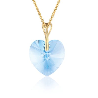 Montebello Ketting Pim HG554 - Swarovski Hart - 925 Zilver Verguld - Ø14mm - 50cm