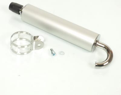 Silencieux cartouche pot échappement à emboiter Ø22mm alu chrome pour scooter