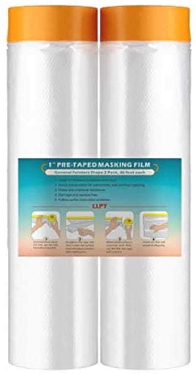 Automatische Maskeringstape en Drape, Vooraf Geponste Maskerfolie, 270 cm x 20 m, 2 Stukken Wandverf Bescherming