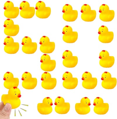 50pcs Rubber Chicks Bath Toys, Classic Squeaky Chicken Bath Toys, Bath Toys for Young and Old, Mini Chicks, Bath Toys for Shower, Birthday, Party Supplies (Young