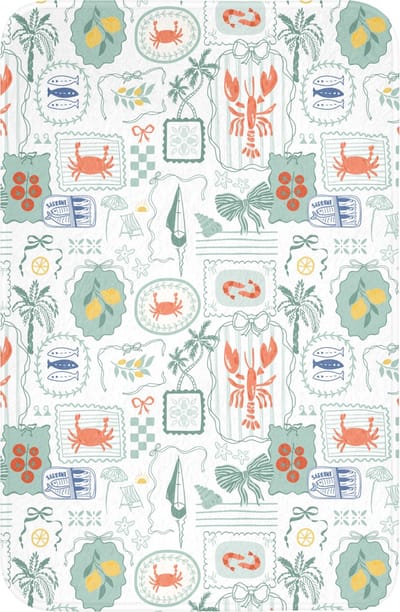 WC mat 40x60 cm - Antislip - Patroon - Groen - Mediterraans - Toiletmat - Vloermat - Douchemat - Toilet tapijt - Toiletmatten