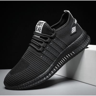 Grande Taille 48 Chaussures Baskets Homme Légères Respirantes Course Marche Chaussures pour Homme Lacets Baskets Adultes Zapatillas De Deporte 40 black