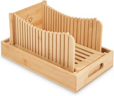 Broodsnijmachine Bamboe - Broodsnijder - Zelf Brood Snijden - Met Kruimellade - 3 Dikte-instellingen - Natuurlijk