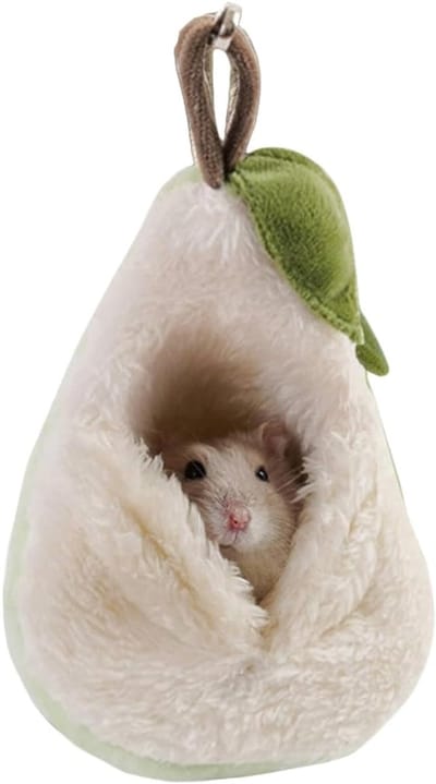 Daity Peervormige hamsterslaapzak - schattige pluchen schuilplaats voor kleine dieren - zachte en warme knuffelbare fleece - perfecte accessoire hangmat voor kleine huisdierbedden