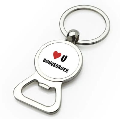 Akyol - love u bonusbroer flesopener - Broer - de liefste broer - verjaardag - cadeautje voor broer - broer artikelen - kado - geschenk - 9 bij 3 cm