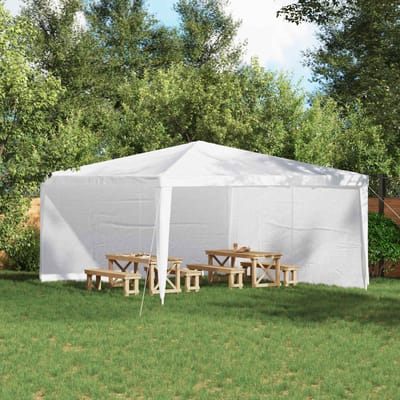vidaXL - Party - Tent - Zijwand - 2 - st - 400 - x - 195 - cm - Wit - PE - en - staal