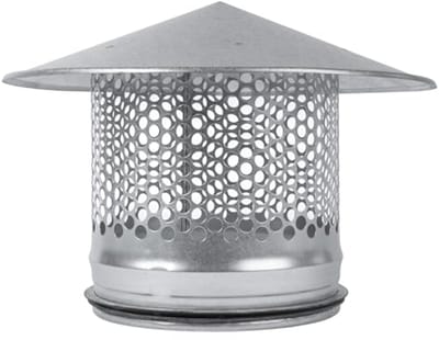 Rond Ovenbuisdeksel - Schoorsteenkap Regenkap - Buiten Ventilatie - Roestvrij Verzinkt Staal - 150 mm Diameter - Zilverkleurig
