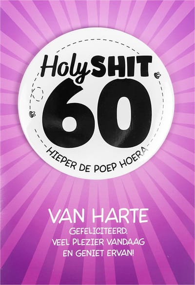 Shit wat een superleuke button | Wenskaart | 60 jaar