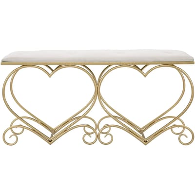 Bankje Heart Crema 105×37,5×51,5 cm