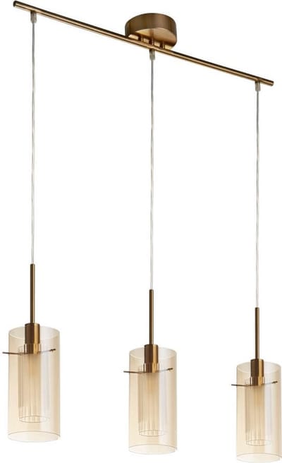 Searchlight DUO III Pendel Hanglamp 3 Lichts Brons Champagne