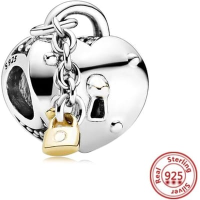100% 925 Zilver Tweekleurige Liefdeshart Lieveheersbeestje Hangende Bedel Past 925 Originele Armband Kralen Bedel voor Hanger Sieraden Cadeau white
