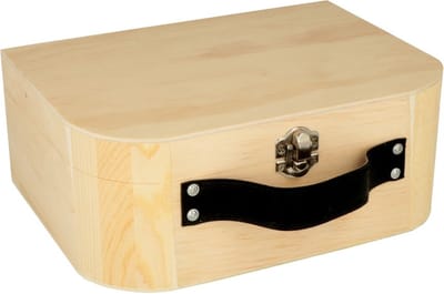 Artemio houten Koffer lederlook handvat zwart 23 cm