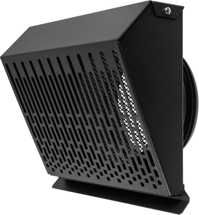 Afvoerluchtventilatierooster 160 mm met rubberen afdichting, grafietzwart voor buitenmontage