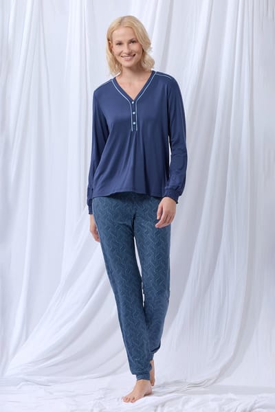 lords x lilies Dames pyjama donkerblauw - maat XL