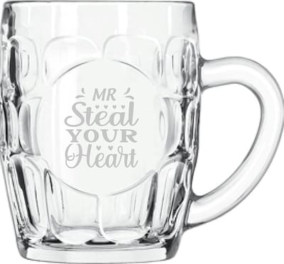 Gegraveerde bierpul 55cl Mr. Steal your heart