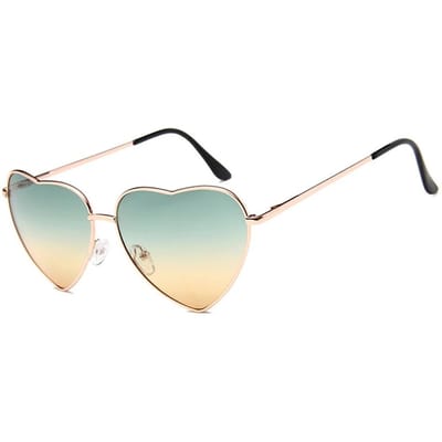 Protection UV Lunettes de Soleil Forme de Cœur Lunettes Style Designer Style Classique Dégradé Couleur Bonbon Lunettes de Soleil Pour Dames As Picture