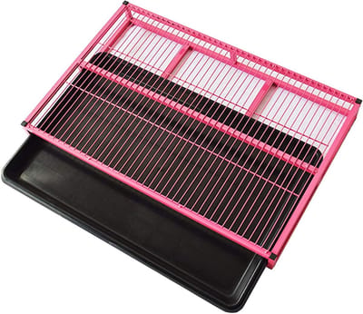 Honden toilet - Plasbak puppy - Binnen trainen - Roestvrijstalen lade - 78x51cm - Roze