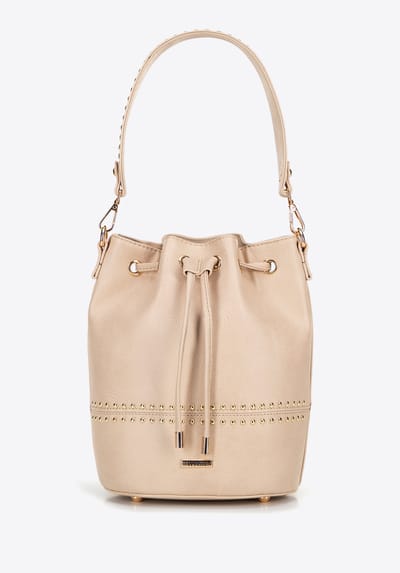 Wittchen Damestas met trekkoorden, beige, eco-leer