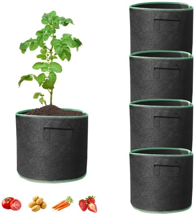 Plantenzakken 27L - Zwart - Ademend materiaal - Ideaal voor groente en kruiden - SnelShoppen
