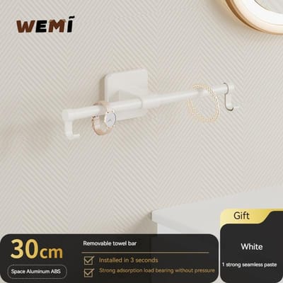 35/45/55cm Handdoekrek Handdoekhanger Badhanddoekhouder Wandhangende Handdoekstangen Aluminium Badkamerplank Keuken Opbergrek white
