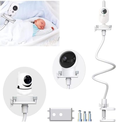 Babyfoonhouder Universeel - Camerastandaard Flexibel - Baby Bewaken - 85cm Lange Arm - 5cm Klem - Wit