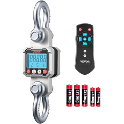 VEVOR Kraanweegschaal 3000 kg, Digitale Hangweegschaal, Industriële Weegschaal met Gegoten Aluminium Behuizing & LCD-display, Aflezing van 500 g & 3-traps schakelaar, Afstandsbediening, Speelweegschaal voor Garage & Fabriek