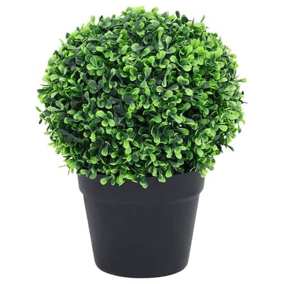 vidaXL - Kunstplanten - met - pot - 2 - st - buxus - bolvorming - 37 - cm - groen