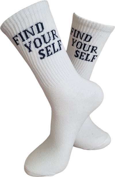 Verjaardags cadeau - Vind je zelf Sokken - leuke sokken - sport sokken - witte sokken - tennis sokken - sport sokken - valentijns cadeau - sokken met tekst - aparte sokken - grappige sokken - Sokken waar je vrolijk van wordt - maat 37-44