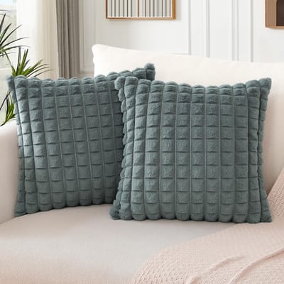 Dailygoods- Kussensloop Set van 2 - Fluwelen Kussensloop 50x50 cm - Zachte Kunstbont - Verstevigde Ritssluiting - Duurzaam en Kreukvrij - Perfect voor Thuisdecor - Kussenhoes