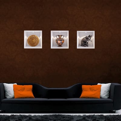 Platte sticker met 3D-effect en kattenontwerp, 30 x 90 cm