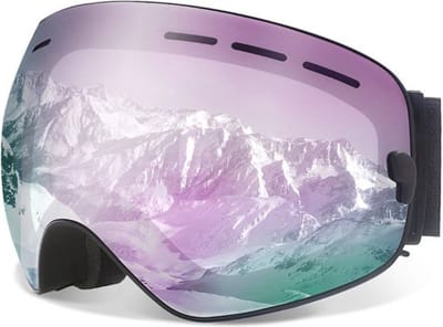 Bovista Skibril - Ski Zonnebril - Wintersport - UV-Bescherming - Winddicht - Ski Gadgets - Dames & Heren - Zwart & Roze