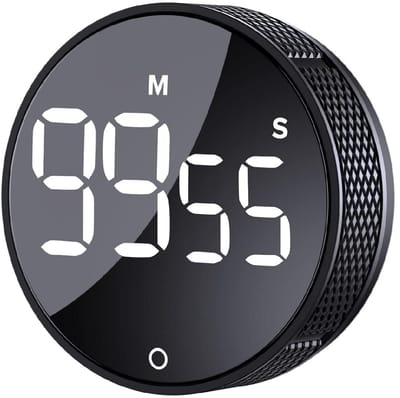 longziming -Digitale Keukentimer met LED Display en Alarm – Magnetische Kookwekker met Stopwatch, Countdown & Count-Up Functie – Wit