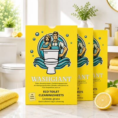 Washgiant Toiletreiniger XL Pakket – Lemongrass – WC Reiniger – Toilet Reinigingsstrips - Microplasticvrij – 198 Stuks – Voordeelverpakking